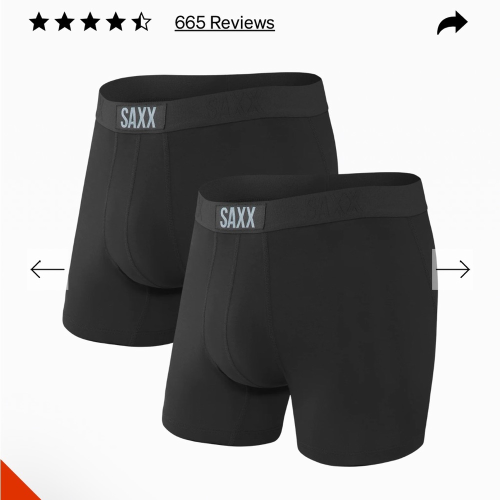 COPY - SAXX 2-Pack Vibe Slim Fit Boxer Briefs NWT Large